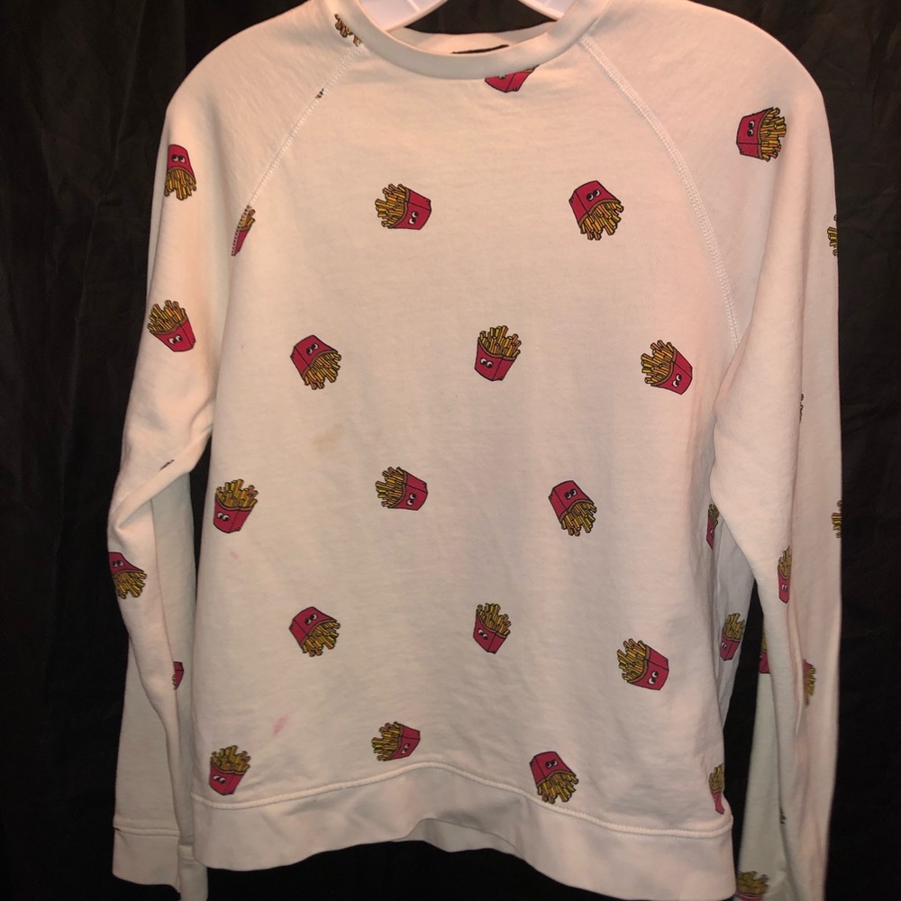 Repeated French fry pattern Forever 21 sweatshirt